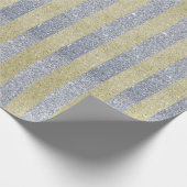 Cadeau Papier d'enveloppement Silver et Gold Stripes (Coin)