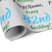 Cadeau Papier d'enveloppement simple 82e anniversaire (Coin rond)