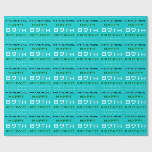 Cadeau Papier d'enveloppement simple 89e anniversaire (Plat)