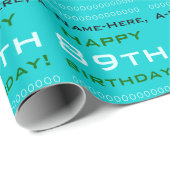 Cadeau Papier d'enveloppement simple 89e anniversaire (Coin rond)