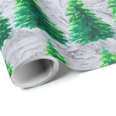 Cadeau Papier d'enveloppement simple Conifer (Coin rond)