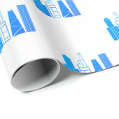 Cadeau Papier d'enveloppement Skyline de Chicago (Coin rond)