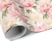 Cadeau Papier d'enveloppement Soft Peony Dreams (Coin rond)