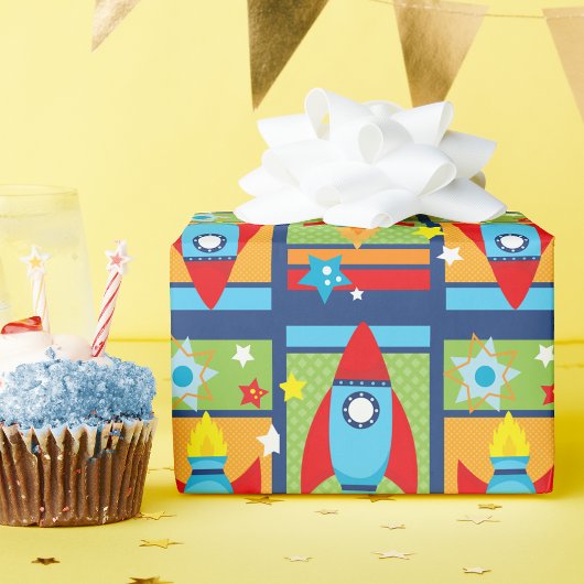 Cadeau Papier d'enveloppement spatial de fusées