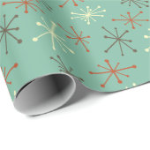 Cadeau Papier d'enveloppement Spoutnik moderne rétro du m (Coin rond)