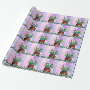 Cadeau Papier d'enveloppement Sunrise Cactus