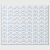 Cadeau Papier d'enveloppement Tiara bleu et argent (Plat)