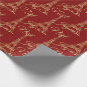 Cadeau Papier d'enveloppement Tour Eiffel Joyeux Noel (Coin)