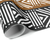 Cadeau Papier d'enveloppement Tribal Bogolan Boue (Coin rond)