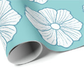 Cadeau Papier d'enveloppement Tropical Turquoise (Coin rond)