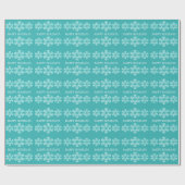 Cadeau Papier d'enveloppement turquoise des flocons de ne (Plat)