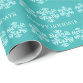 Cadeau Papier d'enveloppement turquoise des flocons de ne (Coin rond)