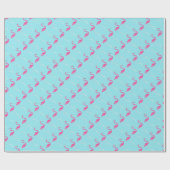 Cadeau Papier d'enveloppement turquoise Flamant rose (Plat)