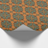 Cadeau Papier d'enveloppement turquoise Fractal vert (Coin)