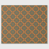 Cadeau Papier d'enveloppement turquoise Fractal vert (Plat)