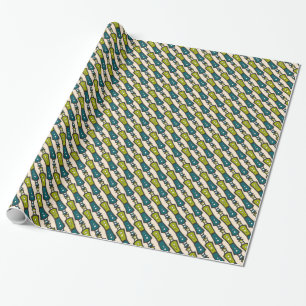 Cadeau Papier d'enveloppement Turquoise vert à crème noir