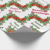 Cadeau Papier d'enveloppement typographique rouge et vert (Coin)