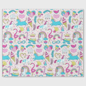 Cadeau Papier d'enveloppement Unicornes (Plat)