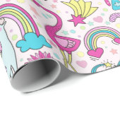 Cadeau Papier d'enveloppement Unicornes (Coin rond)