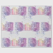 Cadeau Papier d'enveloppement urbain illustrant la rue (Plat)