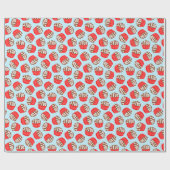 Cadeau Papier d'enveloppement Valentine bleu et rouge bou (Plat)