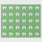 Cadeau Papier d'enveloppement vert à courant internationa (Plat)