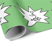Cadeau Papier d'enveloppement vert à courant internationa (Coin rond)