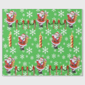 Cadeau Papier d'enveloppement vert de Noël (Plat)