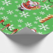 Cadeau Papier d'enveloppement vert de Noël (Coin)