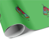 Cadeau Papier d'enveloppement vert Teepee unique (Coin rond)