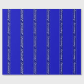 Cadeau Papier d'enveloppement vertical bleu Anniversaire (Plat)