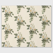 Cadeau Papier d'enveloppement vintage à la rose blanche (Plat)