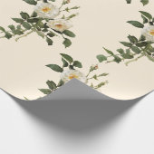 Cadeau Papier d'enveloppement vintage à la rose blanche (Coin)