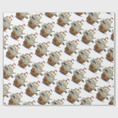 Cadeau Papier d'enveloppement vintage de navires à pirate (Plat)