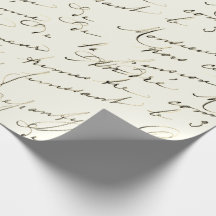Papier d'enveloppement Vintage de script français