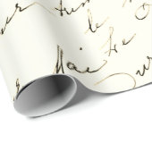 Cadeau Papier d'enveloppement Vintage de script français (Coin rond)