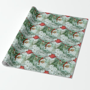 Cadeau Papier d'enveloppement Vintage rétro Père Noël Vig