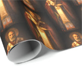 Cadeau Papier d'enveloppement vintage Saint-Nicolas (Coin rond)