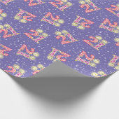 Cadeau Papier d'enveloppement violet 21e anniversaire (Coin)