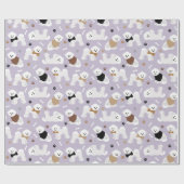 Cadeau Papier d'enveloppement violet Bichon Frise Bones e (Plat)