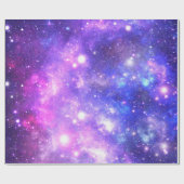 Cadeau Papier d'enveloppement violet de galaxie spatiale (Plat)