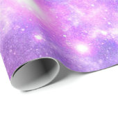 Cadeau Papier d'enveloppement violet de galaxie spatiale (Coin rond)