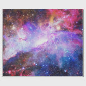 Cadeau Papier d'enveloppement violet de galaxie spatiale (Plat)