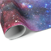 Cadeau Papier d'enveloppement violet de galaxie spatiale (Coin rond)