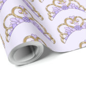 Cadeau Papier d'enveloppement violet et or (Coin rond)