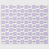 Cadeau Papier d'enveloppement : Violet Motif Faux-Patchwo (Plat)