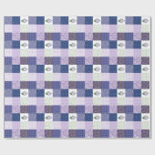 Cadeau Papier d'enveloppement : Violet Motif Faux-Patchwo (Plat)