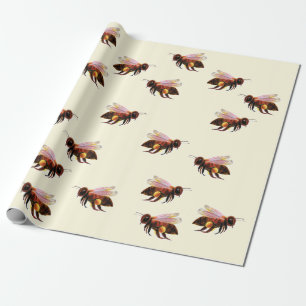 Cadeau Papier d'enveloppement volant d'abeille de miel