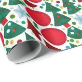 Cadeau Papier d'enveloppement Whimsical de Noël (Coin rond)