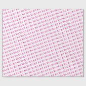 Cadeau Papier d'enveloppement XOXO rose et blanc (Plat)